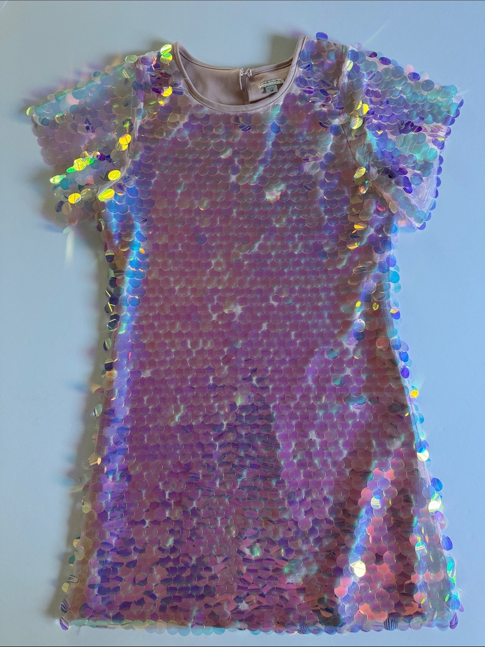 Girls' Lavender Iridescent Sequin Short Sleeve Dress by Habitual